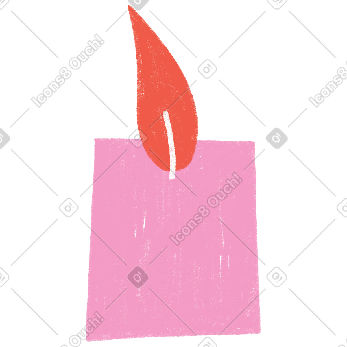 Ilustración Pink candle en estilo Tutti a descargar en PNG y SVG