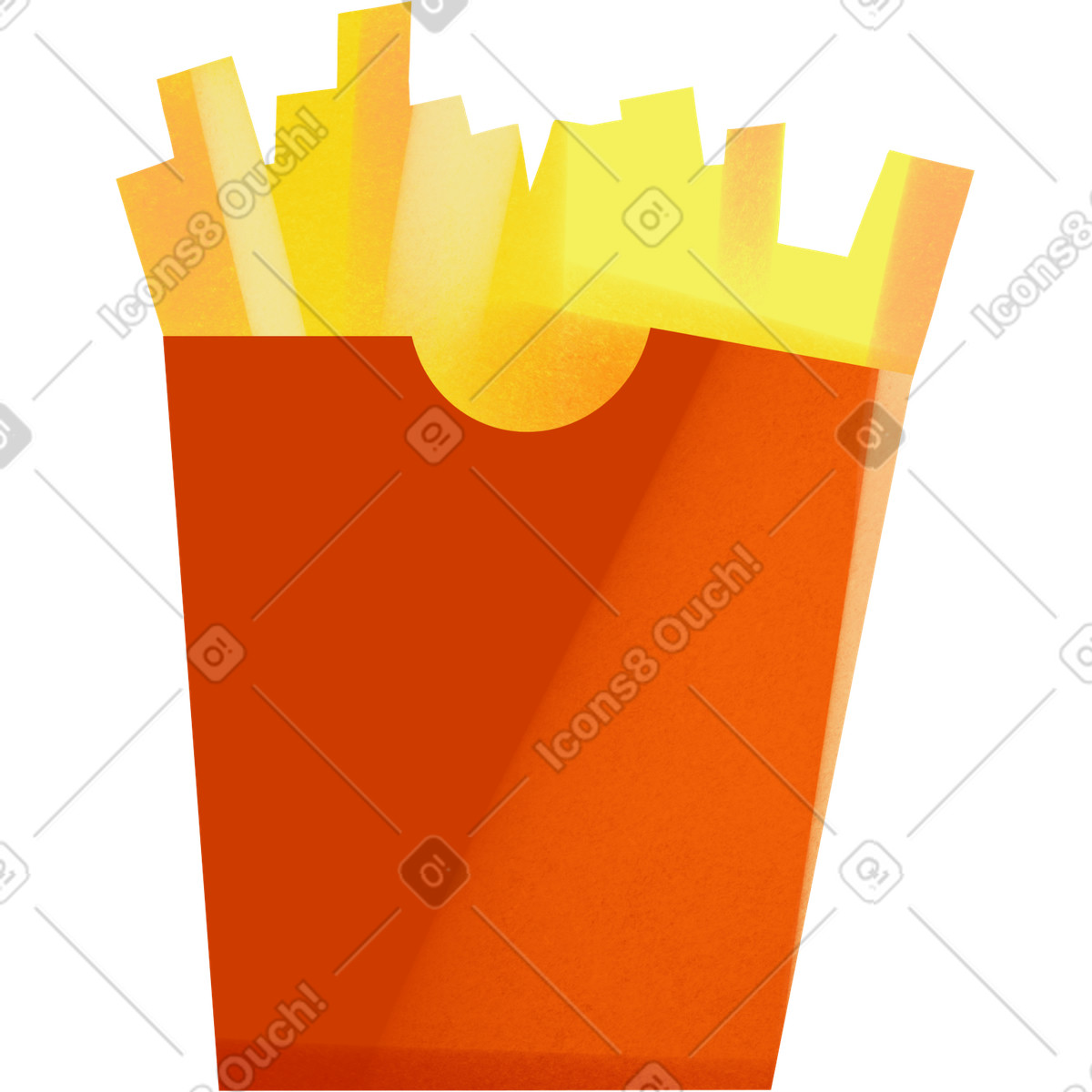 Minimalist french fries illustration potato clipart for clean food packaging
