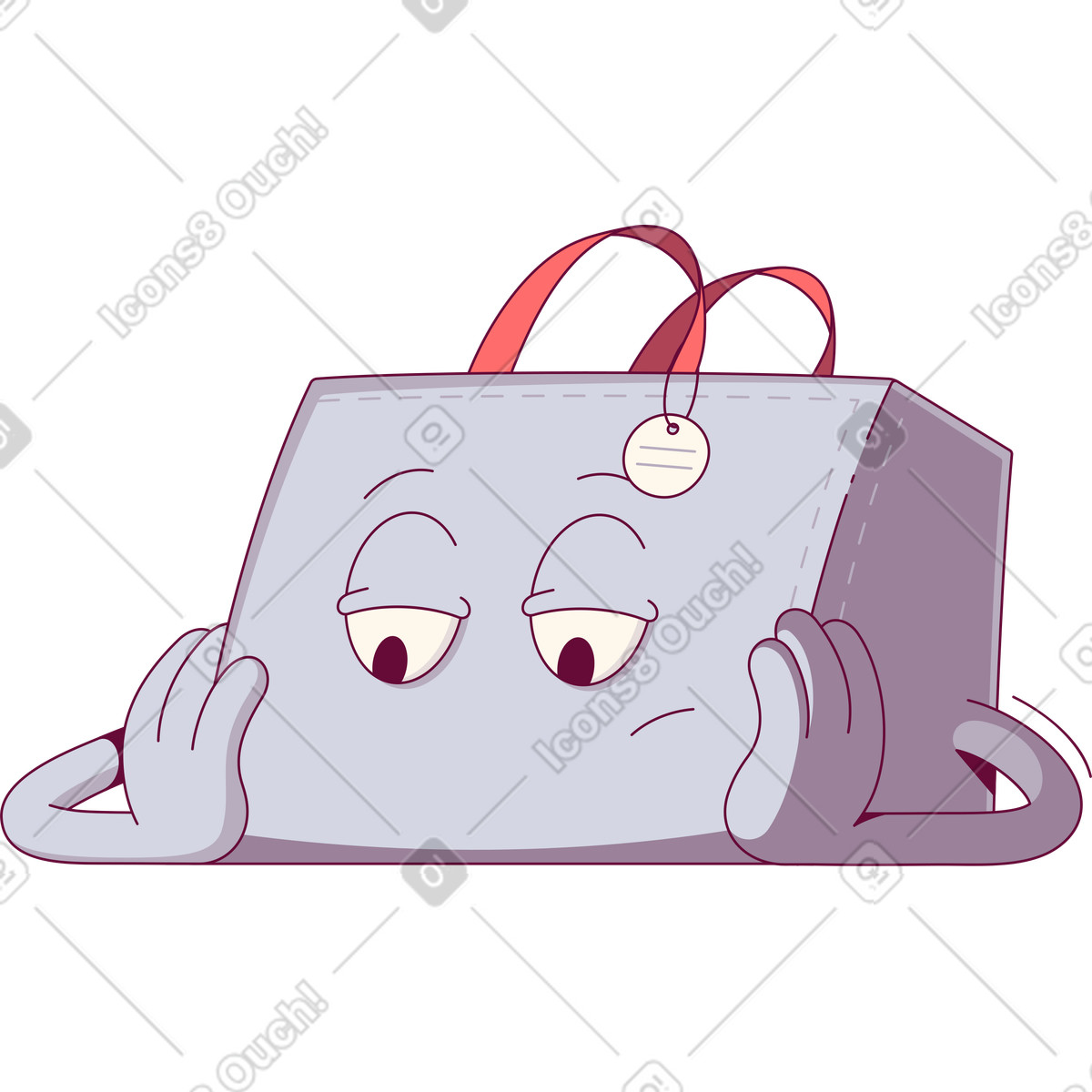 Handy 스타일의 손잡이가 달린 가방 일러스트레이션 PNG, SVG 다운로드