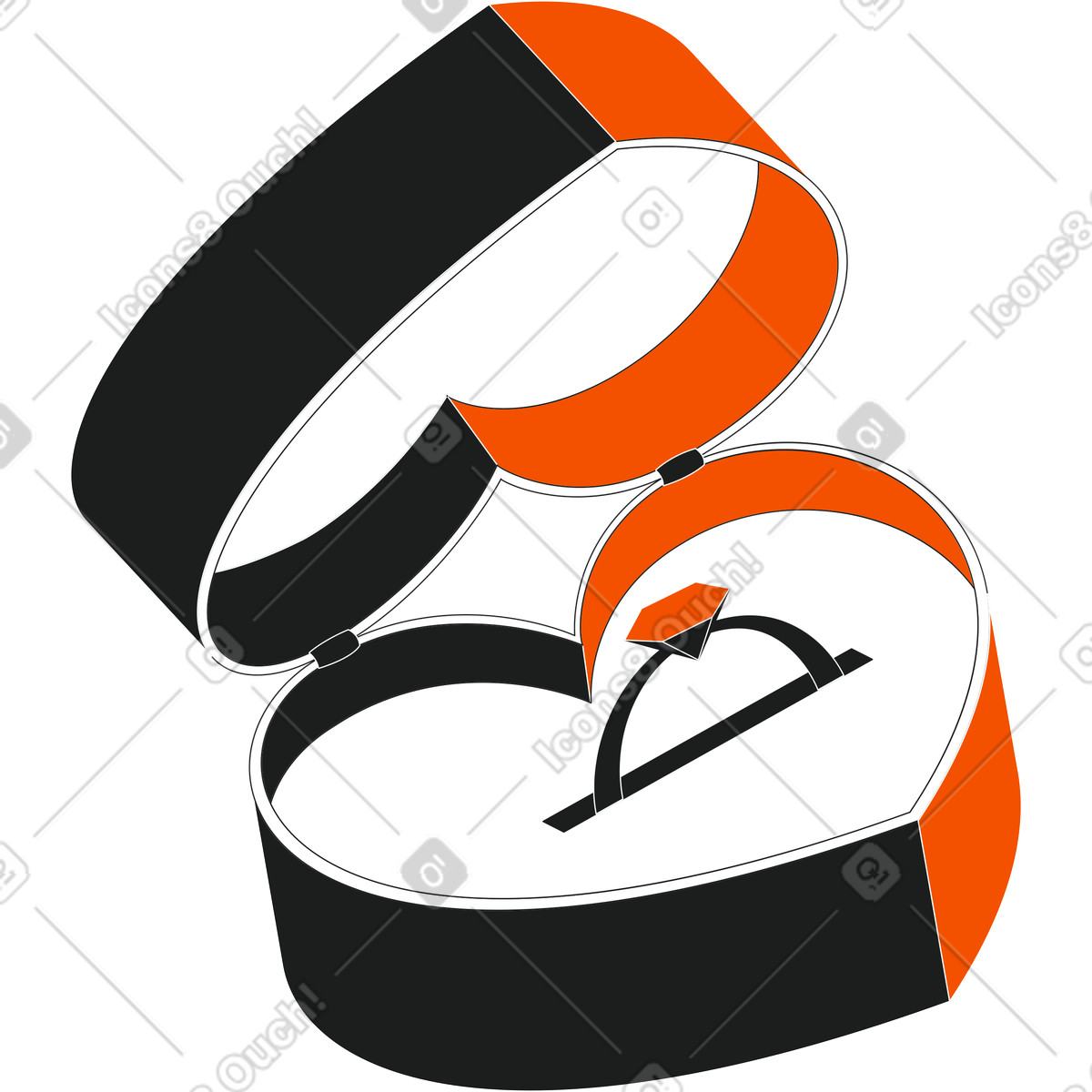 Ring box illustration in Strict style download in PNG, SVG