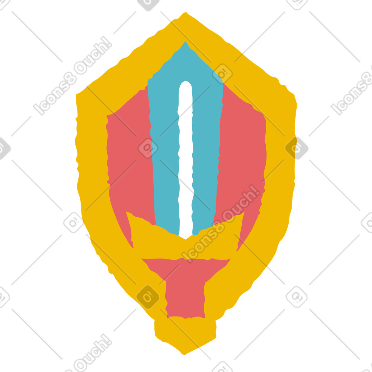 Spada e scudo illustrazione in stile Flamenco scarica in PNG, SVG