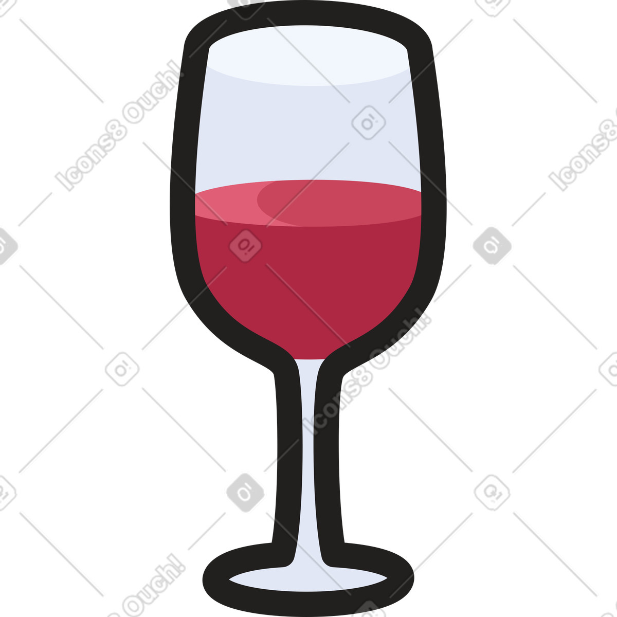 Bicchiere di vino illustrazione in stile Clipart scarica in PNG, SVG