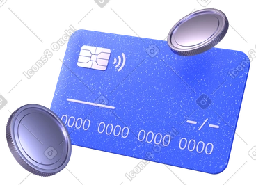Bank card and coins PNG, SVG