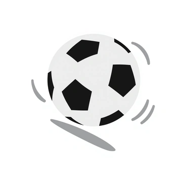 A soccer ball being dropped from a height, with motion lines showing its descent.