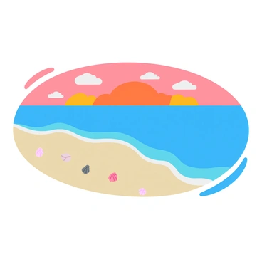 A calm ocean with gentle waves lapping at a sandy shore. The water reflects hues of orange and pink from the sunset, creating a warm glow. The sandy beach is smooth, with small seashells scattered along the surface. In the distance, a few fluffy clouds are illuminated by the fading sunlight, adding depth to the sky. The scene conveys a peaceful atmosphere, with no people present, enhancing the tranquility of the moment.