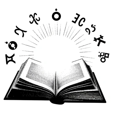 An open book is centered in the image, its pages spread wide. The book is emanating a bright, magical light that highlights its textured pages. Surrounding the book are various runes and symbols, which are floating in the air, arranged in a circular pattern. Each rune has a distinct shape, adding to the mystical atmosphere. The background is neutral, allowing the book and the floating runes to stand out prominently.