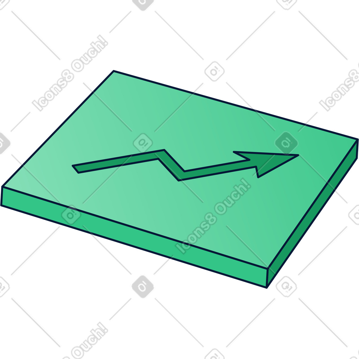 Tile with upward arrow illustration in Neat style download in PNG, SVG