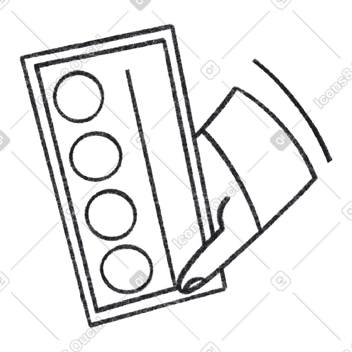 Ilustración Hand and palette en estilo Bonbon Line a descargar en PNG y SVG