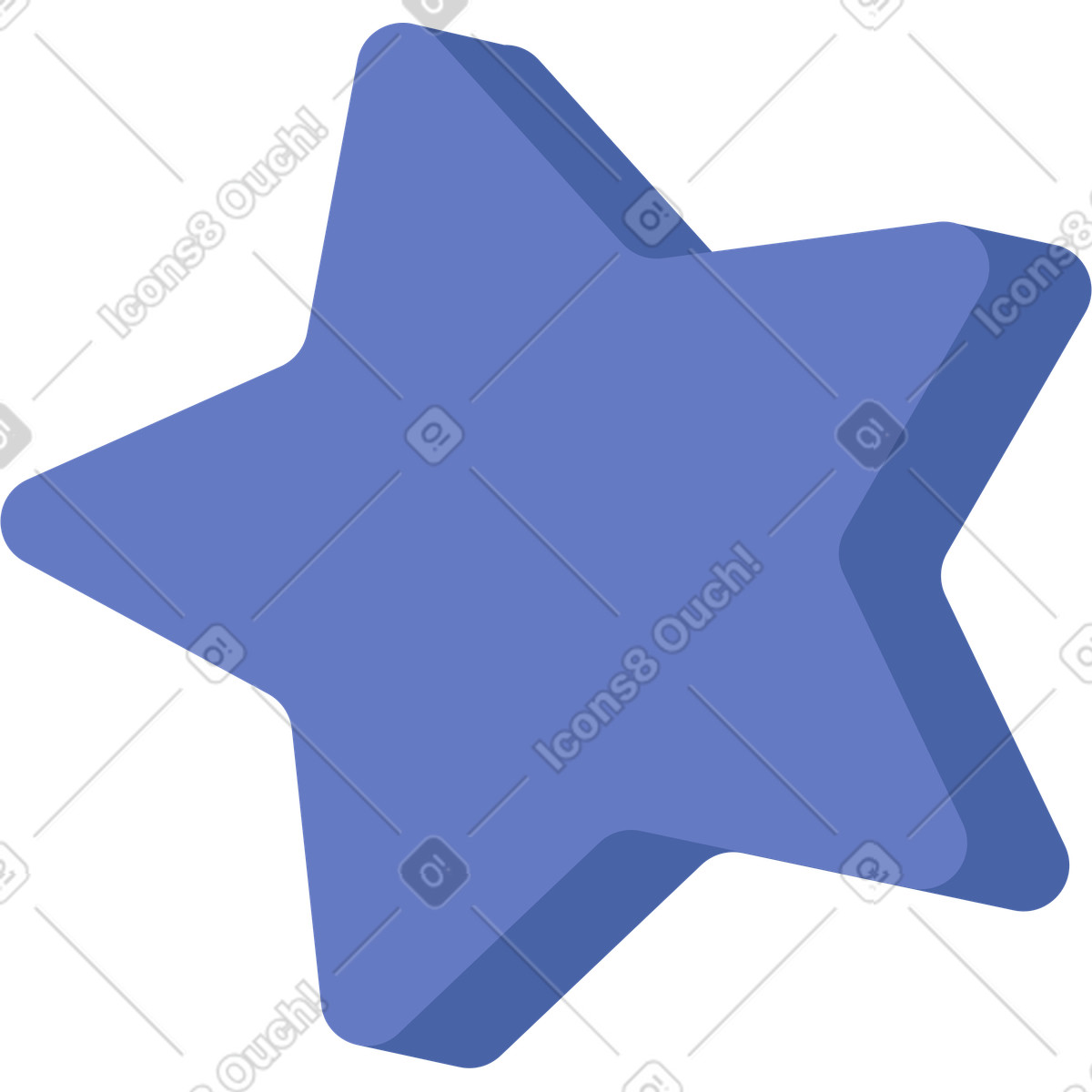 Illustration Étoile bleue dans le style Social à télécharger aux formats PNG, SVG