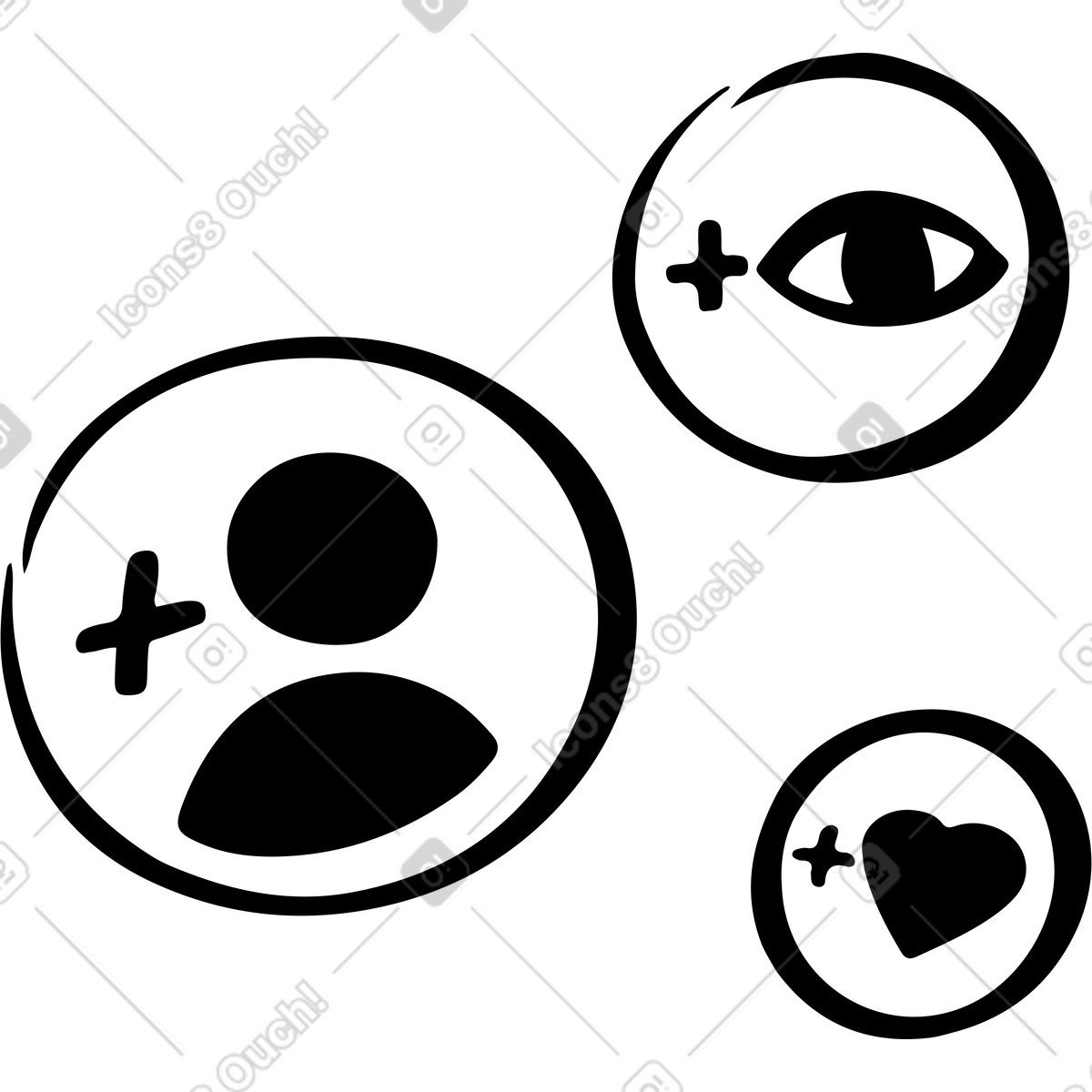 Illustration Nouveaux abonnés, vues, likes dans le style Line à télécharger aux formats PNG, SVG