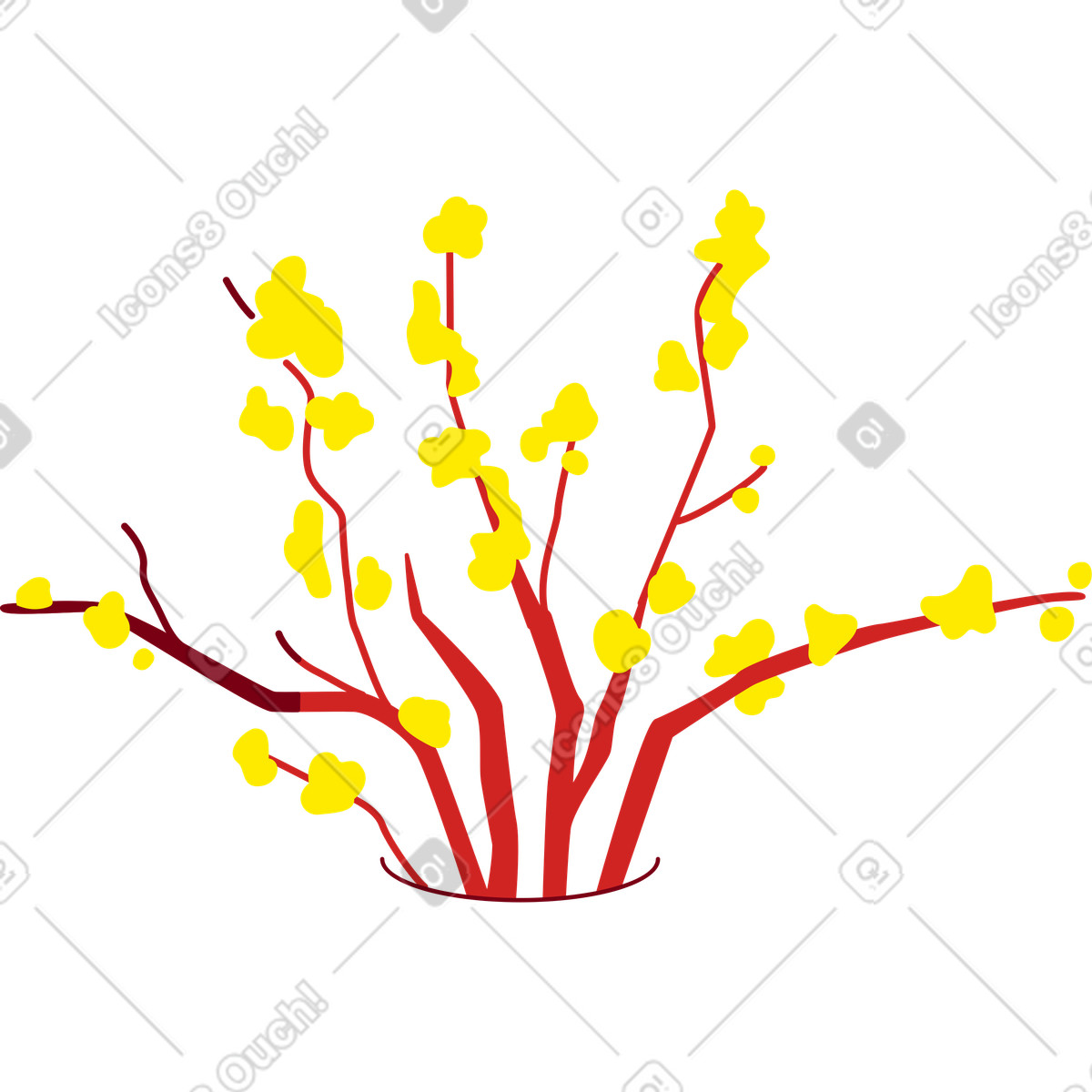 Ilustración Ramas en flor estilo Storyline a descargar PNG y SVG