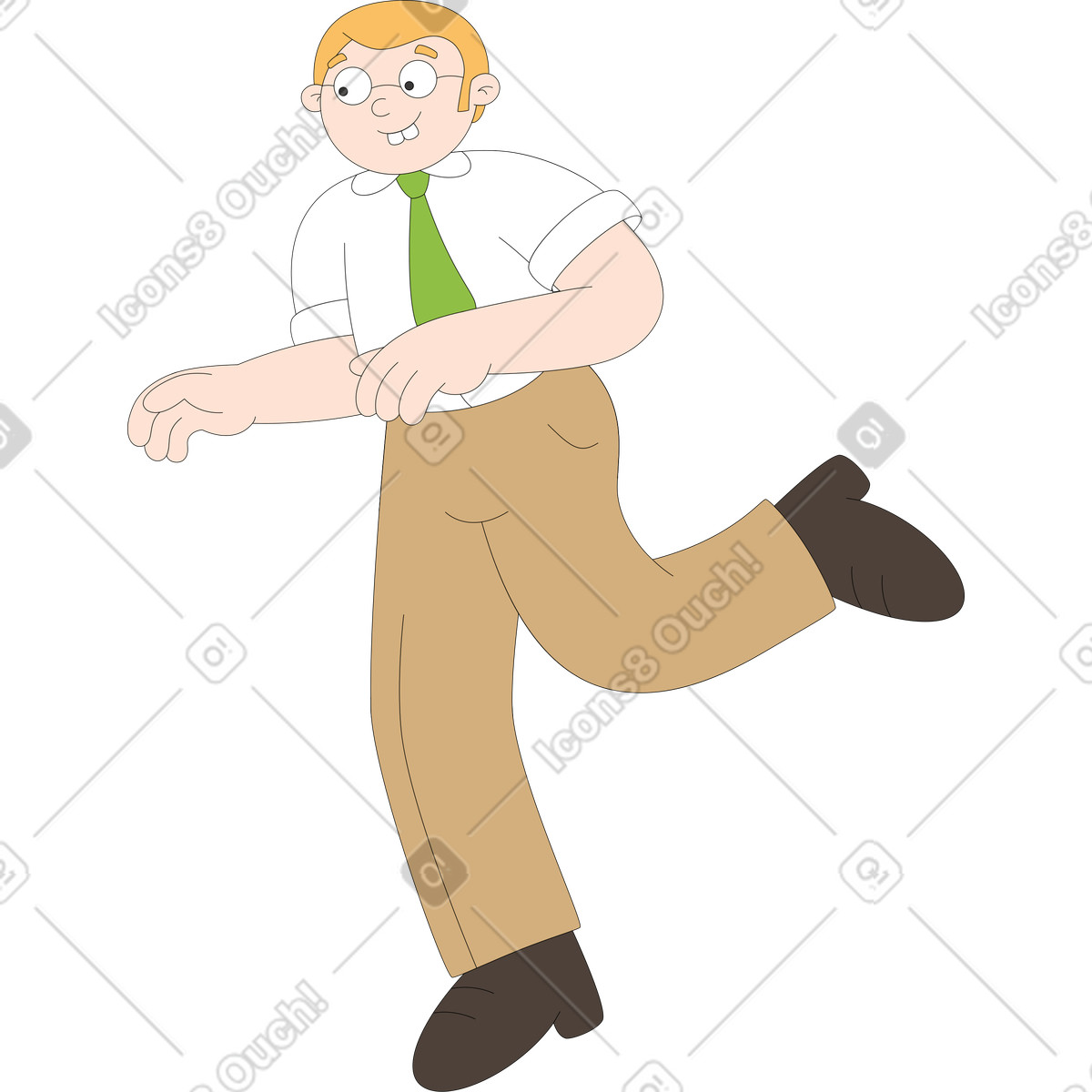Uomo che corre illustrazione in stile Sitcom scarica in PNG, SVG