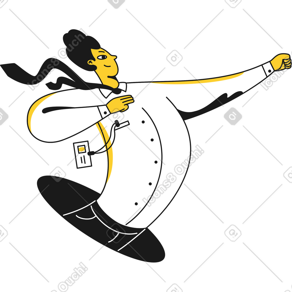 下载 Taxi 风格的 穿衬衫的男人伸出了手 插画，支持 PNG、SVG 格式