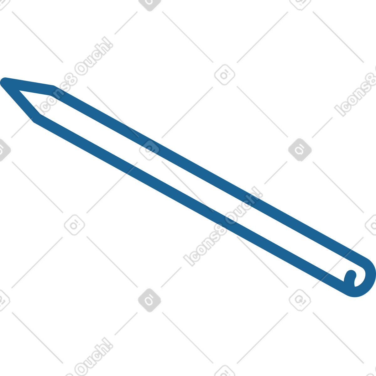 Apple pencil illustration in Natty style download in PNG, SVG