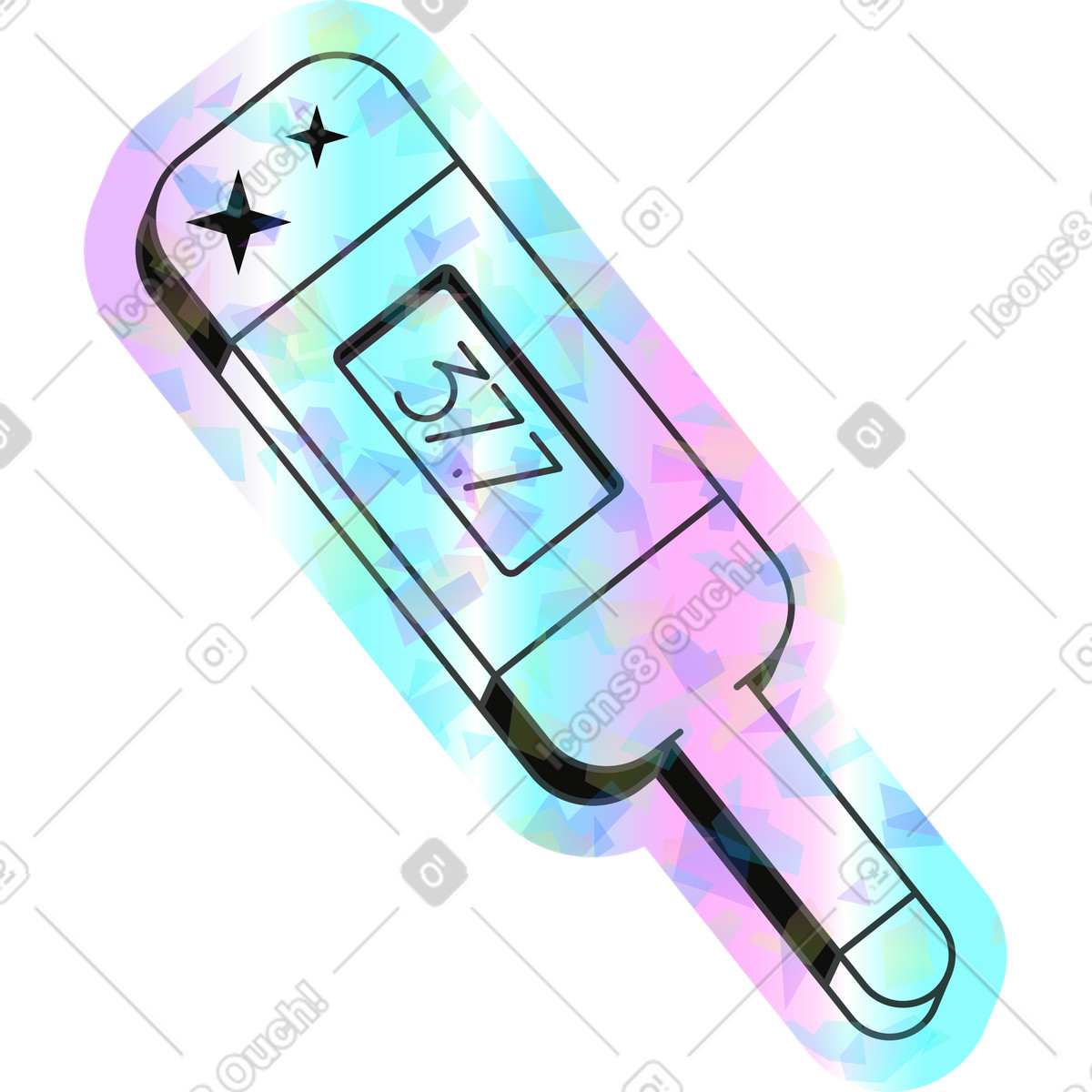 Holostickers スタイルの 温度計 のイラストをPNG、SVG形式でダウンロード