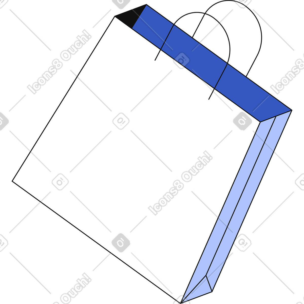 Paper bag illustration in Techny style download in PNG, SVG