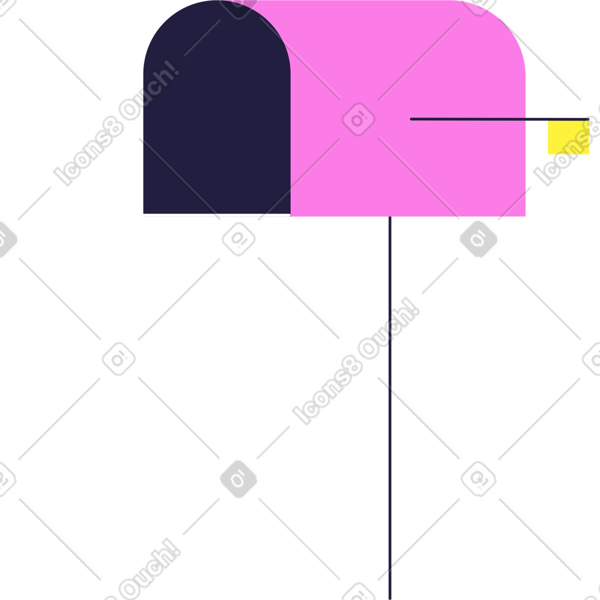 Ilustración Buzón en estilo Mellow a descargar en PNG y SVG