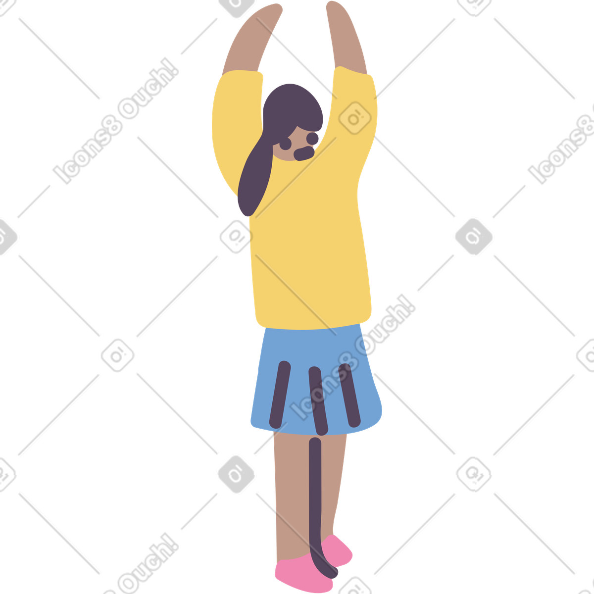 Woman illustration in Pluto style download in PNG, SVG
