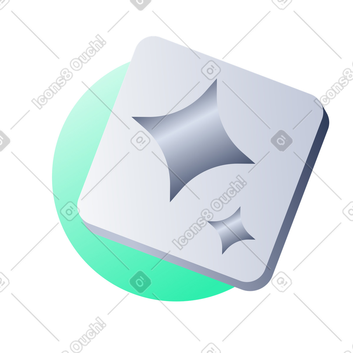 AI Features Icon, Artificial Intelligence Tool, AI-Powered Options illustration in Lucent style download in PNG, SVG