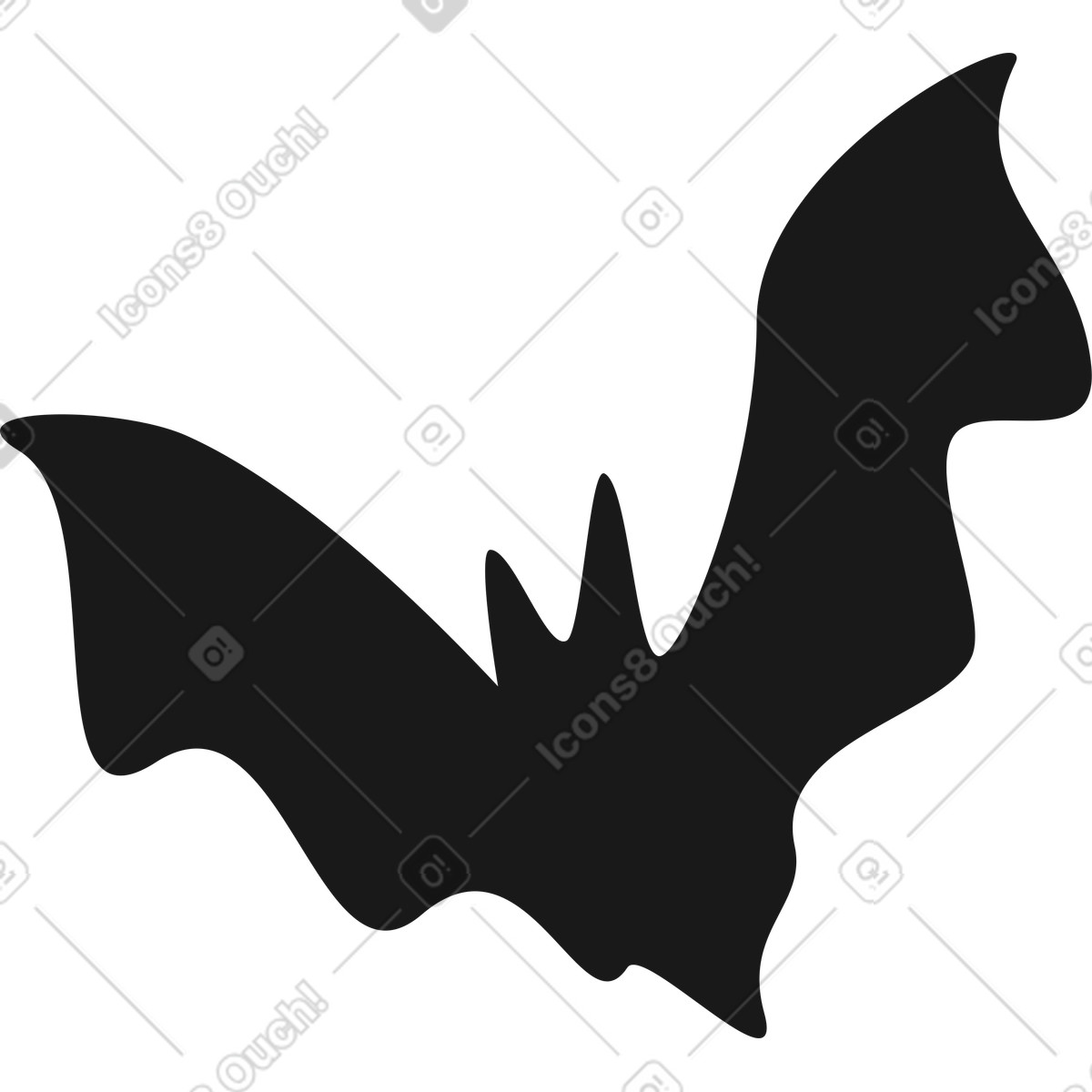 Pipistrello nero illustrazione in stile Lagom scarica in PNG, SVG