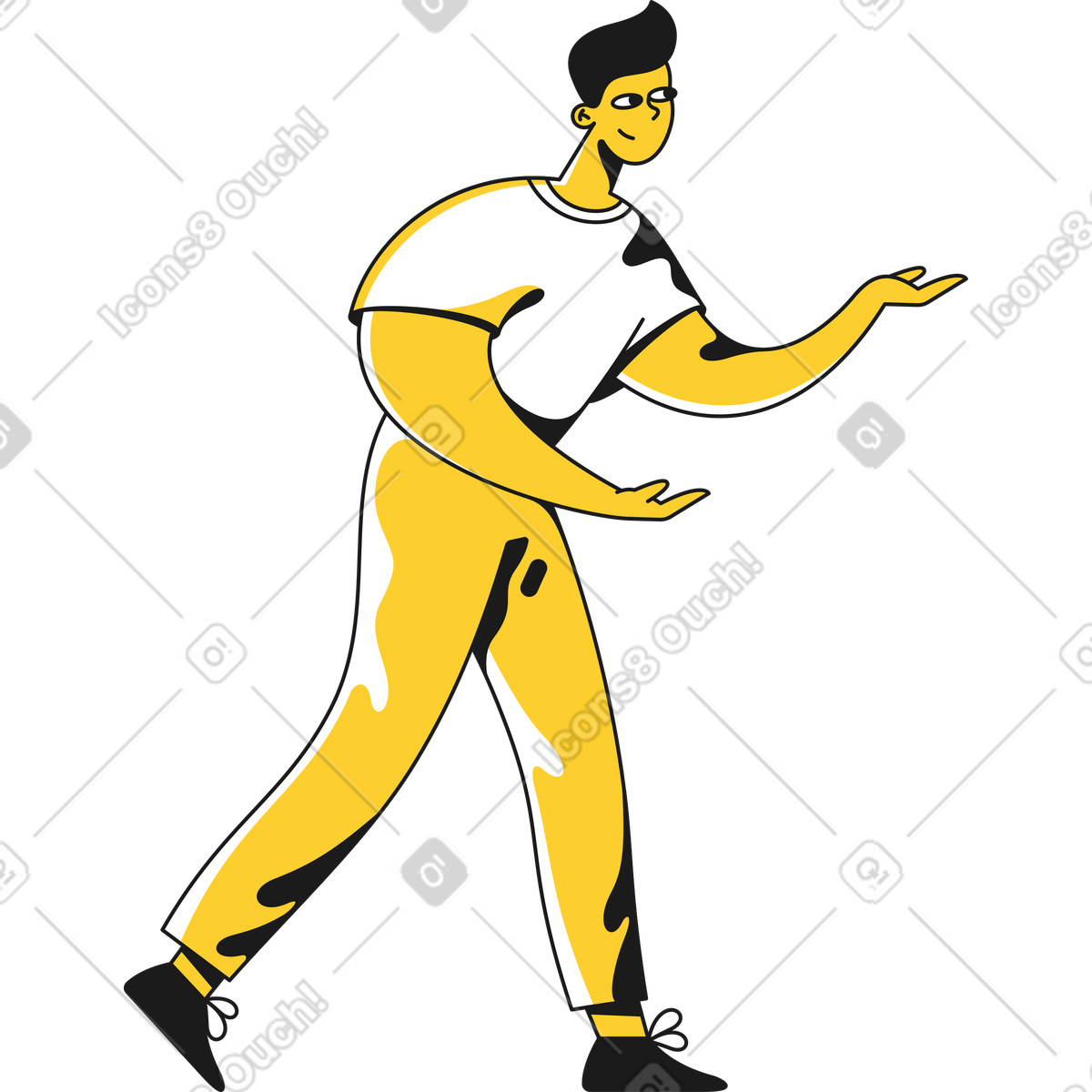 Taxi スタイルの 抱きしめる男 のイラストをPNG、SVG形式でダウンロード