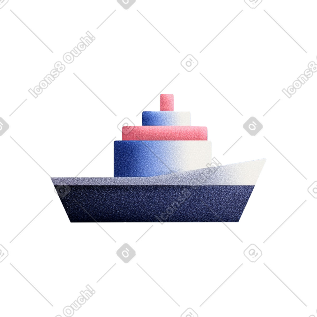 Ship illustration in Grainy style download in PNG, SVG