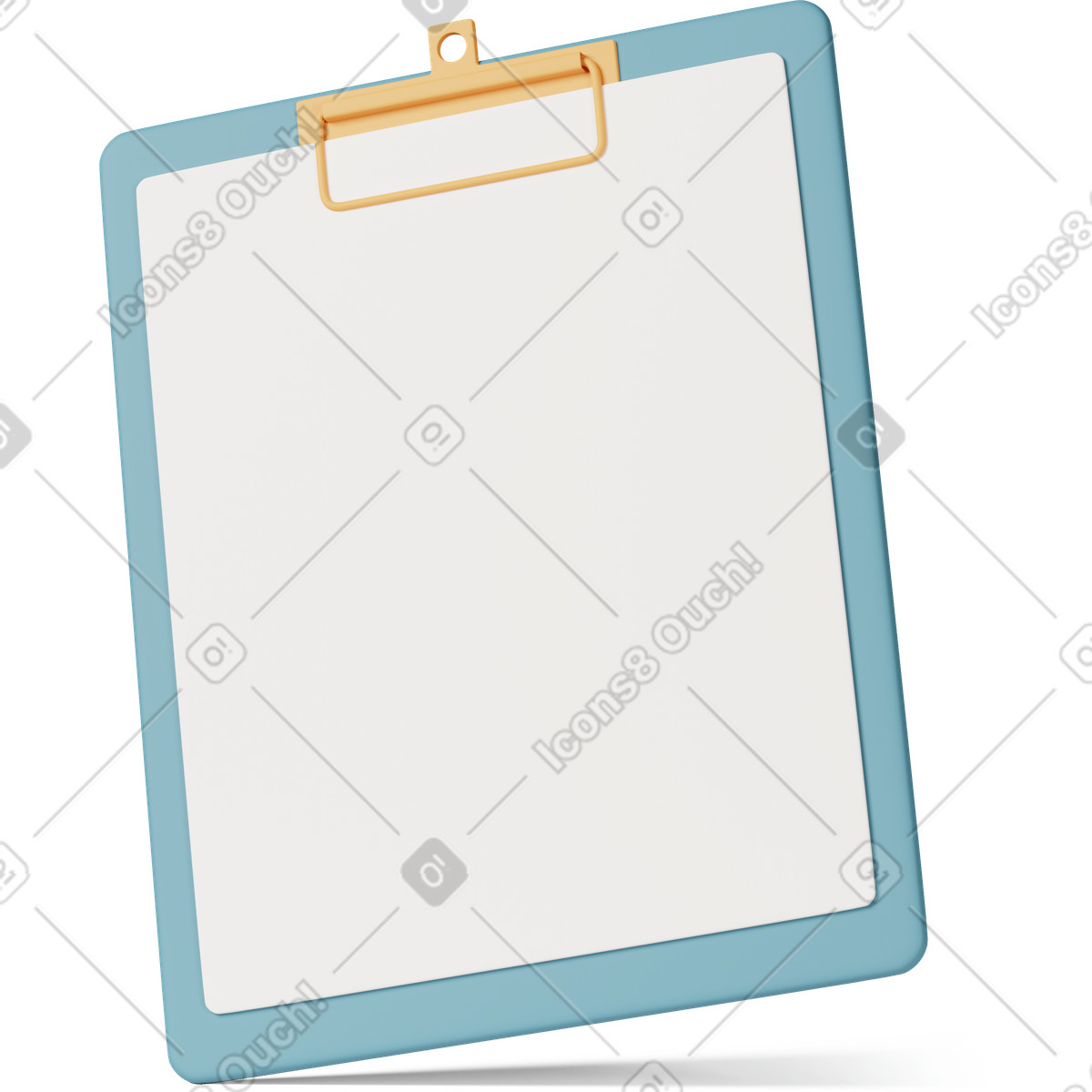 3D Casual life 스타일의 Blue clipboard 일러스트레이션 PNG, SVG 다운로드