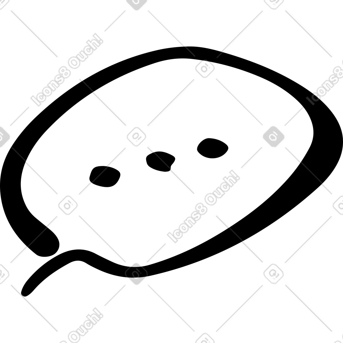 下载 Line 风格的 带有省略号的气泡 插画，支持 PNG、SVG 格式