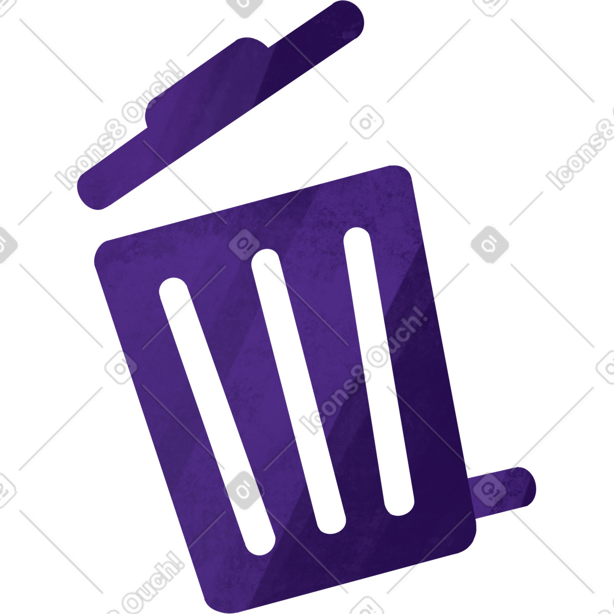 Ilustración Purple trash can en estilo Bonbon a descargar en PNG y SVG