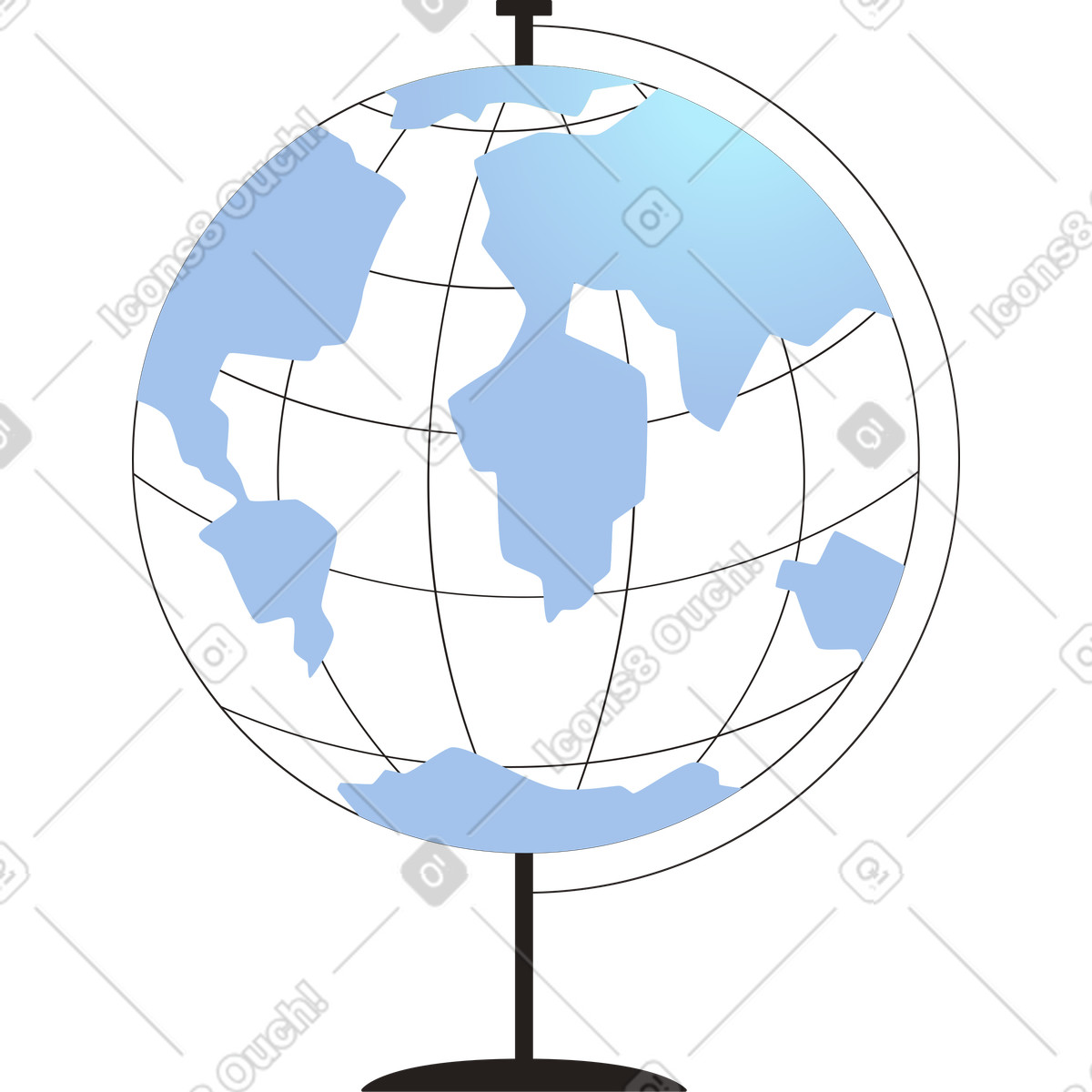 Globe illustration in Like style download in PNG, SVG