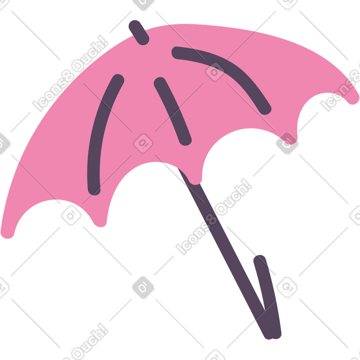 Regenschirm-Illustration im Pluto-Stil als Download in PNG, SVG