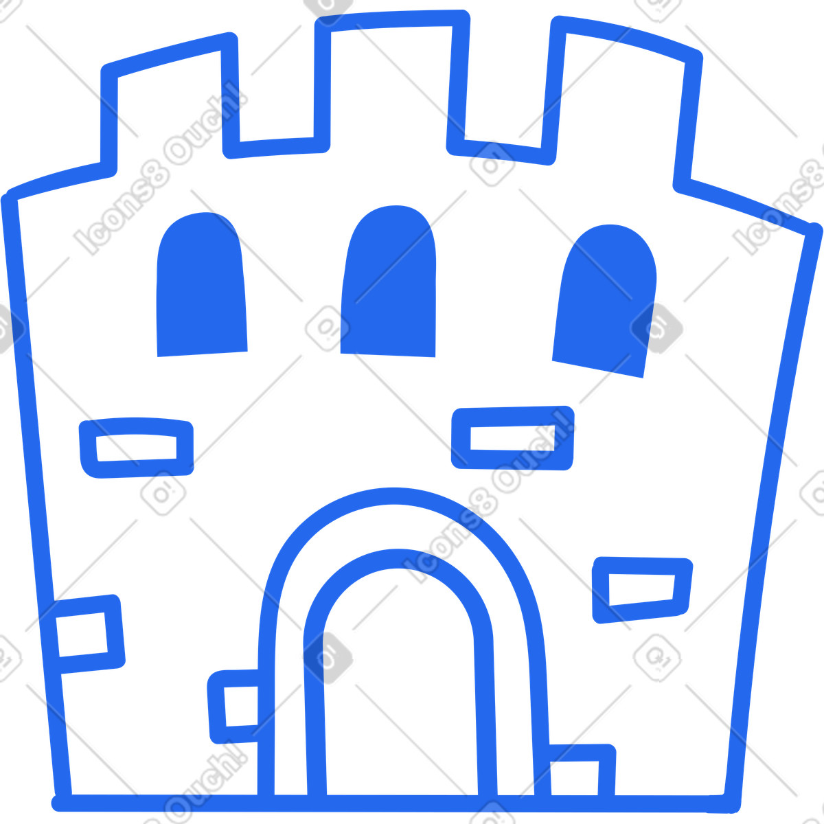 Castle illustration in Kingdom style download in PNG, SVG