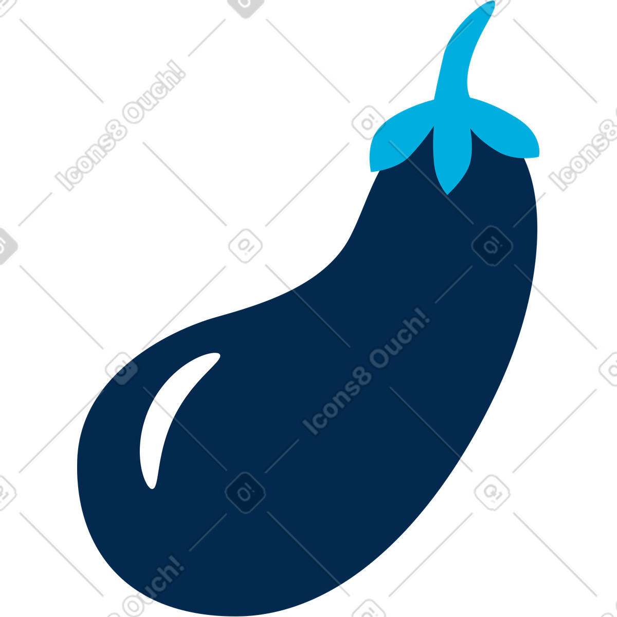 Eggplant illustration in Flame style download in PNG, SVG