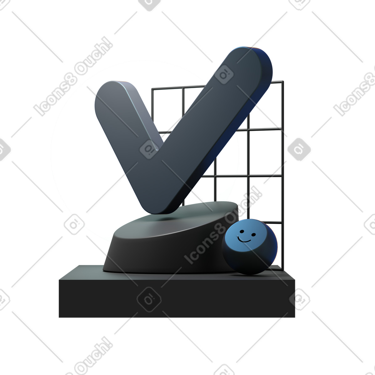 Order completed with big checkmark illustration in Experimental style download in PNG, SVG