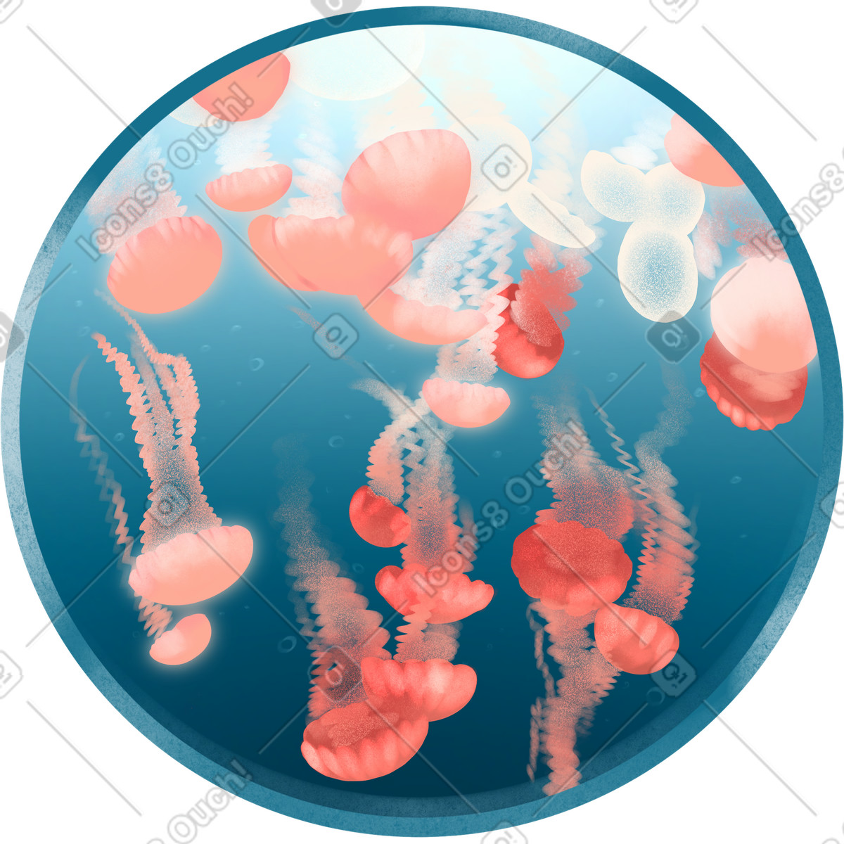 Ilustración Oceanarium window en estilo Demure a descargar en PNG y SVG