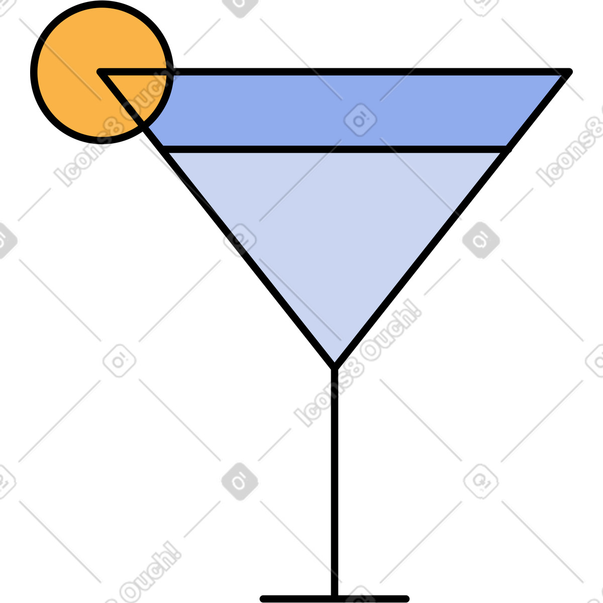 Cocktail with lemon-Illustration im Bloom-Stil als Download in PNG, SVG
