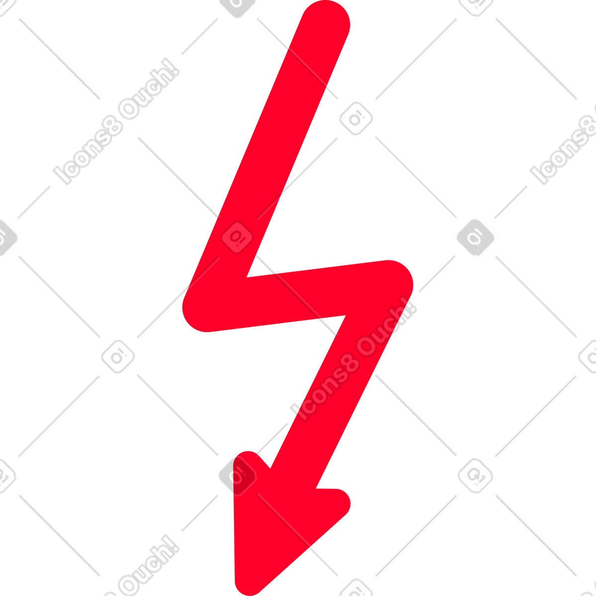 Ilustração de Seta vermelha para baixo em no estilo Transistor baixar em PNG, SVG