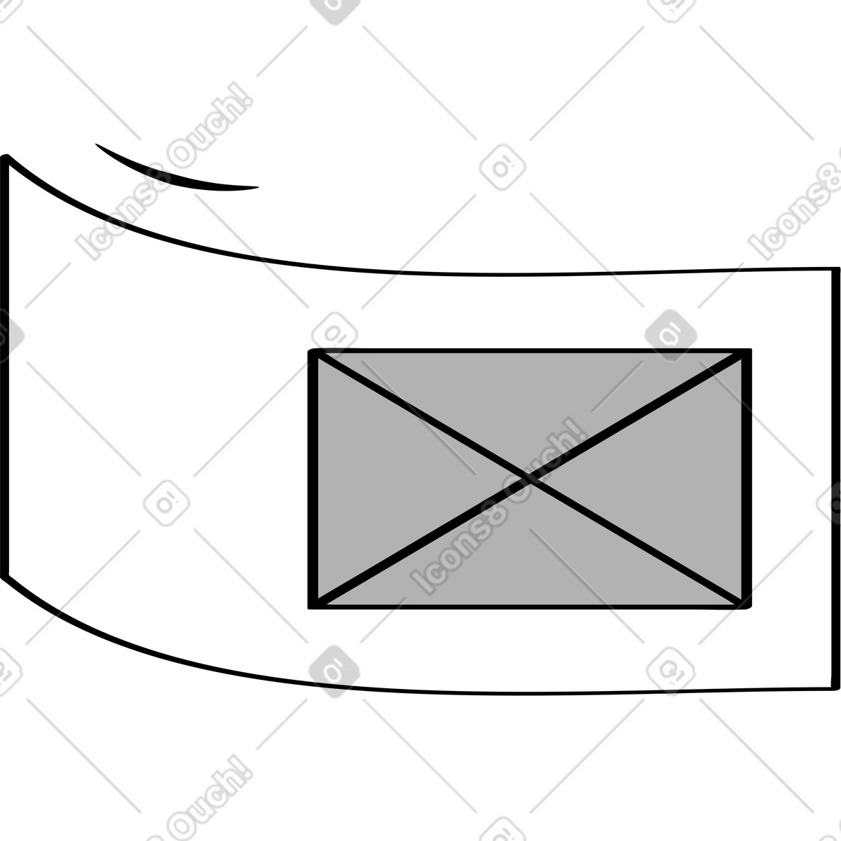 Illustration Sheet of paper with an envelope dans le style Looney à télécharger aux formats PNG, SVG