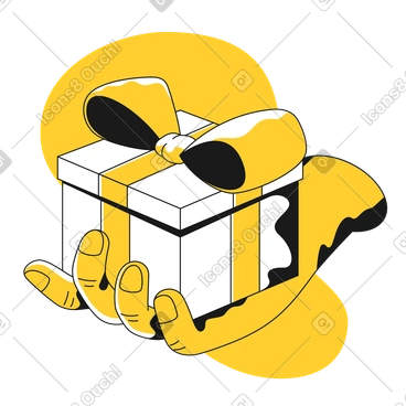 Hand holding gift PNG, SVG