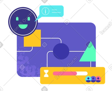 AI Agent Guiding Workflow Process, Artificial Intelligence in Business Operations PNG, SVG