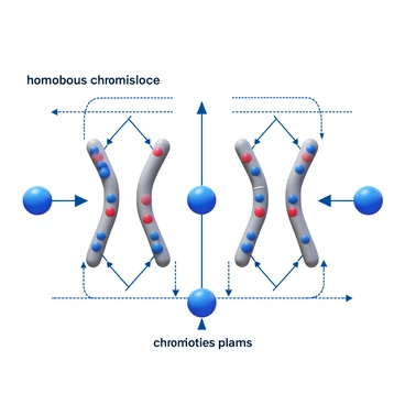 A diagram showing "the alignment of chromosomes during metaphase 1 in meiosis." The diagram features pairs of homologous chromosomes lined up at the cell's equatorial plane. Each chromosome is depicted clearly with distinct chromatid arms, and the centromeres are labeled. The spindle fibers are represented extending from the centrosomes towards the chromosomes, illustrating the connection. Additionally, there are annotations indicating key structures such as "homologous chromosomes" and "spindle apparatus." The background is simple to emphasize the chromosome alignment.