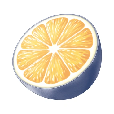 A close-up image of an orange peel. The surface is prominently displayed to showcase its bumpy texture and irregularities. The bright, dimpled skin is detailed, highlighting the natural grooves and pores. Small droplets of moisture may be present, adding to the realism of the peel’s texture. The background is blurred to emphasize the intricate details of the orange peel itself.