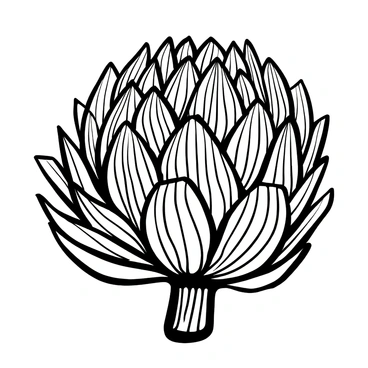 A close-up view of an "artichoke leaf" displaying intricate "textures" and "patterns." The surface of the leaf is highlighted with fine lines and ridges that create a layered appearance. The edges of the leaf are serrated, adding to the complexity of the design. The composition captures the natural curves and folds of the leaf, emphasizing its organic shape and structure.