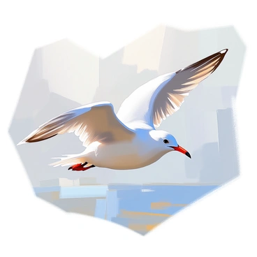 A detailed close-up of an arctic tern's wings in mid-flap, showcasing the intricate patterns of its feathers. The wings are primarily white with delicate gray tips and are spread wide, capturing the fluid motion of flight. Light reflects off the feathers, highlighting their texture and the subtle variations in color. The background is softly blurred to emphasize the dynamic movement of the wings, creating a sense of action and grace.