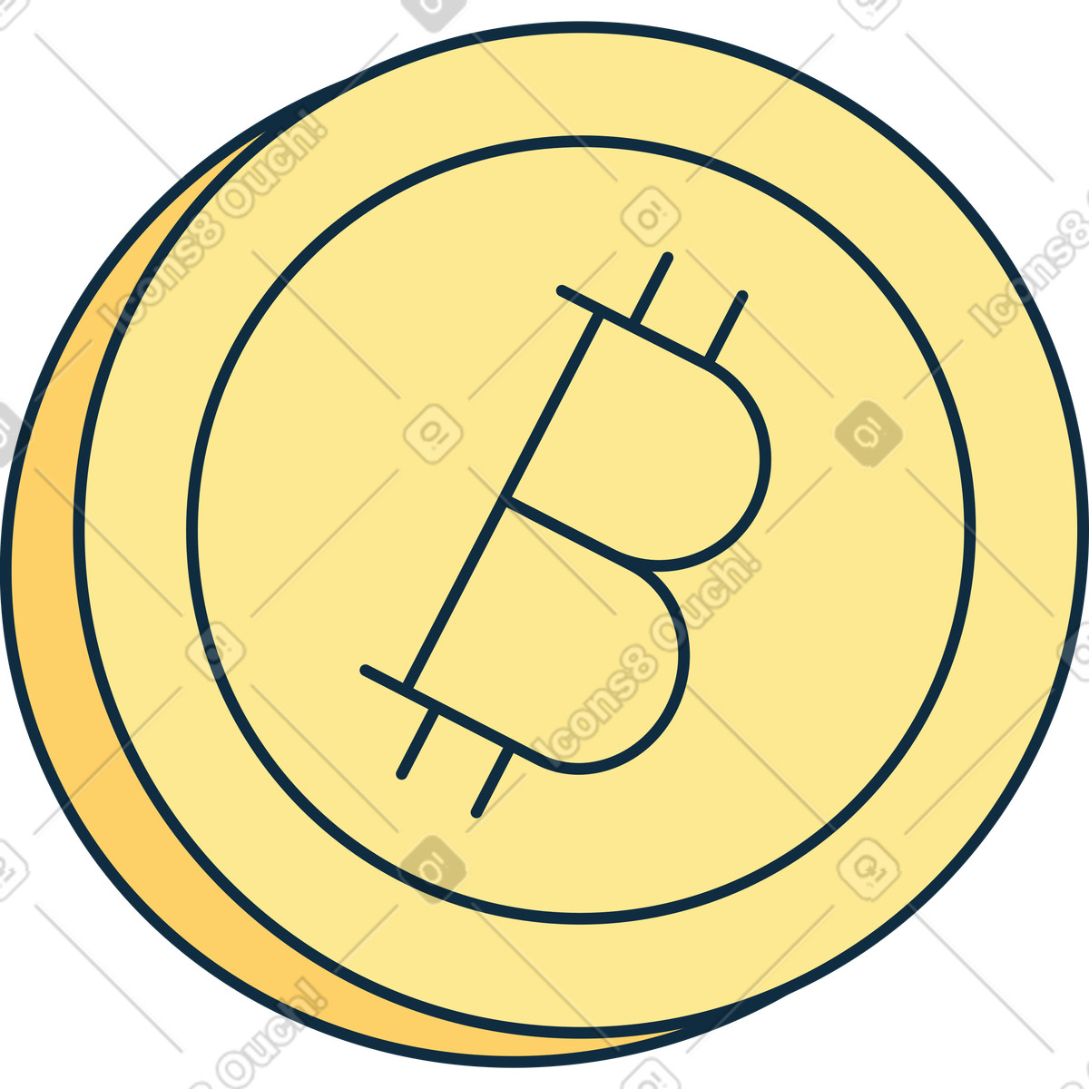 Goldene bitcoins animierte Illustration im Bubble gum-Stil als Download in GIF, Lottie (JSON), AE