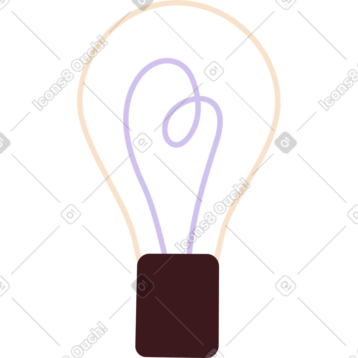 Lightbulb illustration in Folks style download in PNG, SVG