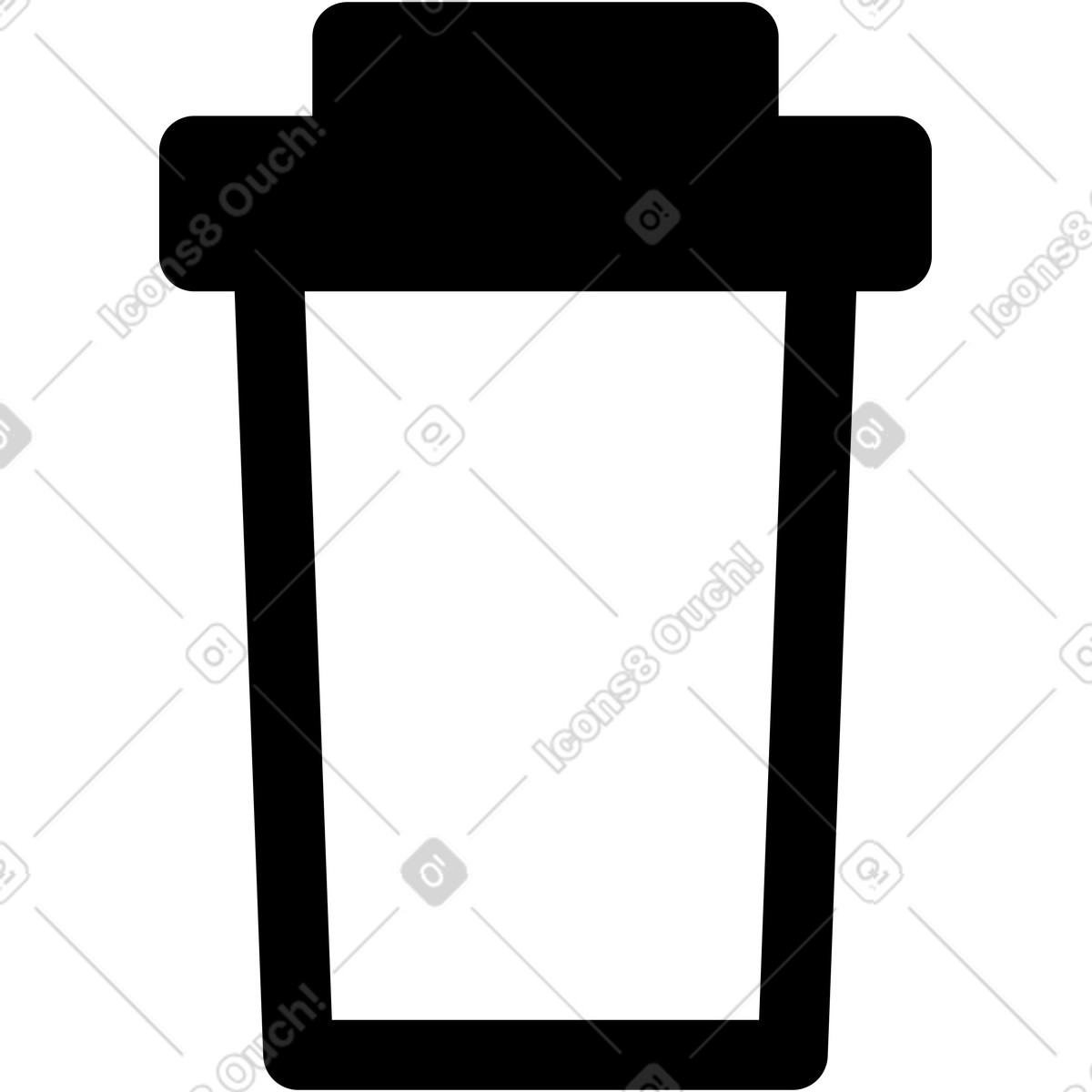 Ilustração de Cup takeaway coffee container minimal silhouette with blank label em no estilo Notion Line Art para baixar em PNG, SVG