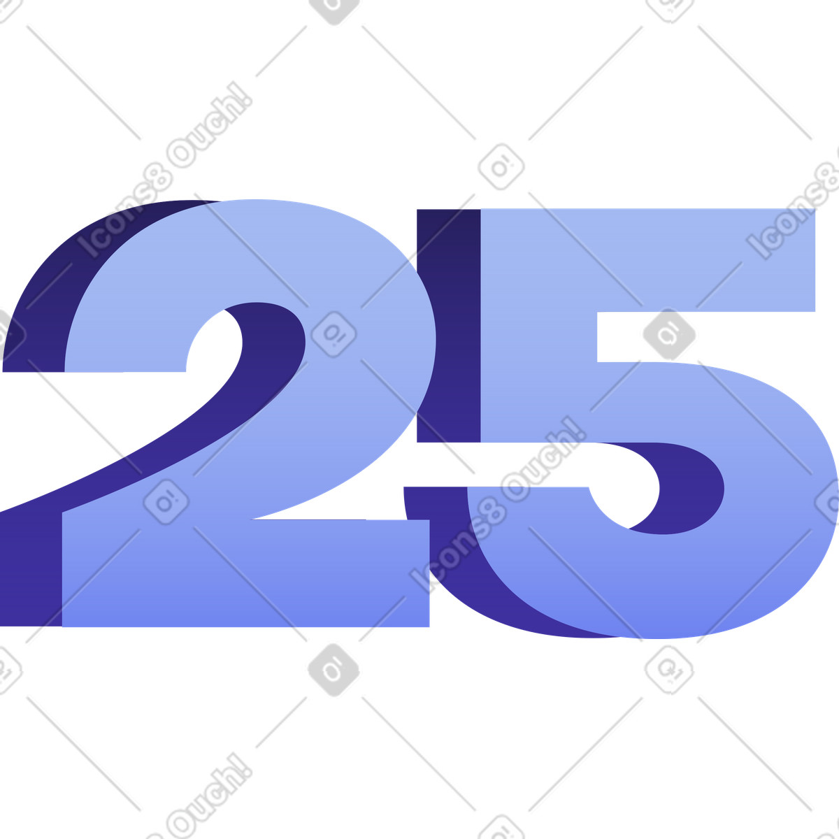Twenty five text illustration in Levels style download in PNG, SVG
