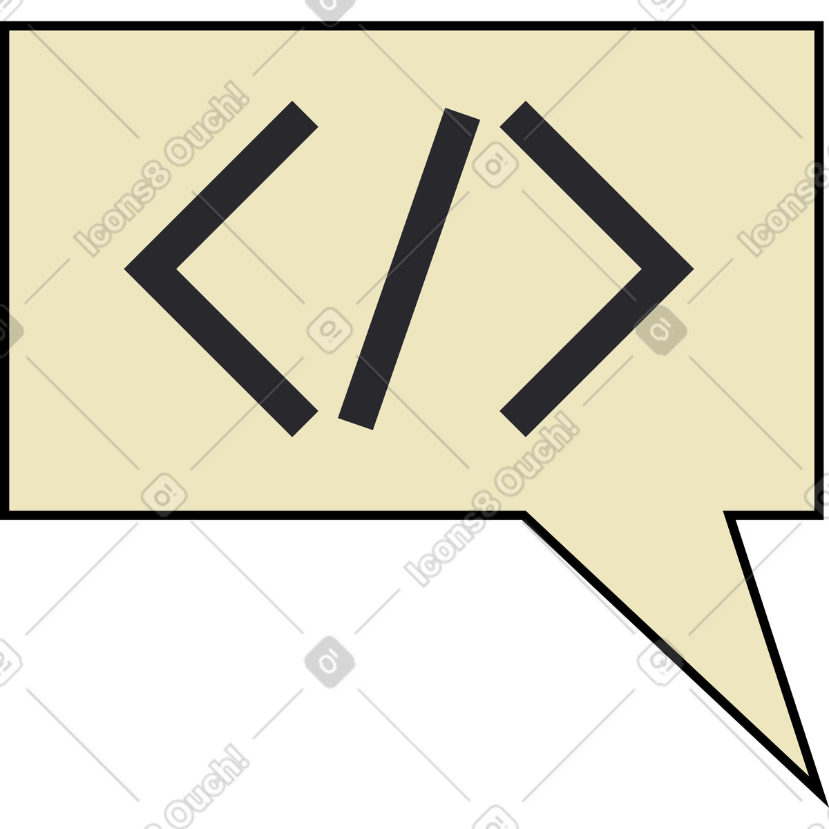 Speech bubble with code illustration in PNG, SVG