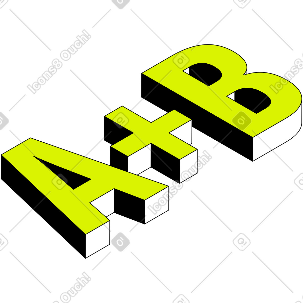 Ilustración Letras de texto a+b. en estilo Isometric a descargar en PNG y SVG